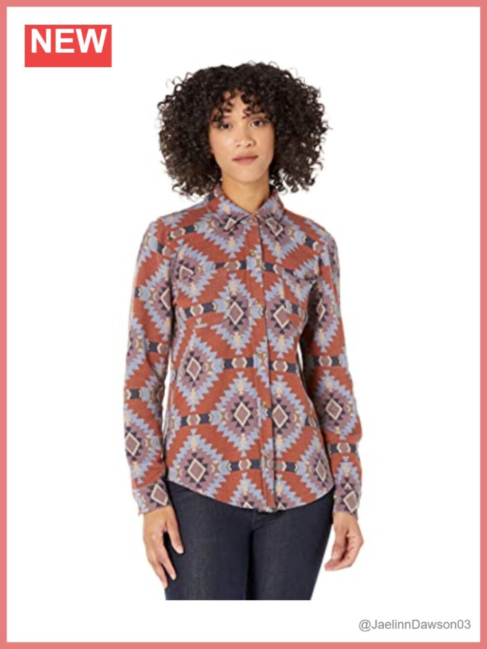 Plaid Knit Boyfriend Button Up Shirt Spread Collar Long Sleeve Casual